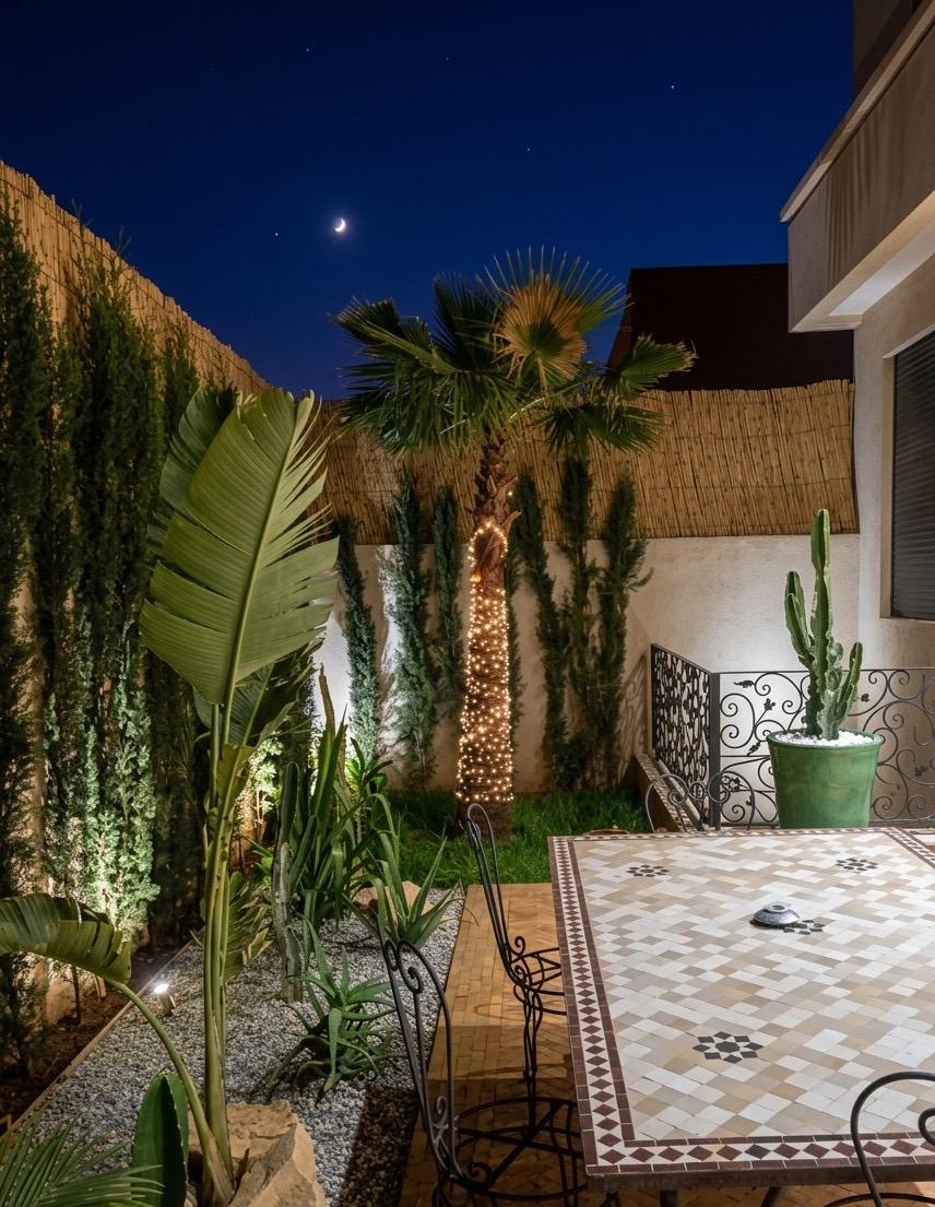 Jardin sous la lune